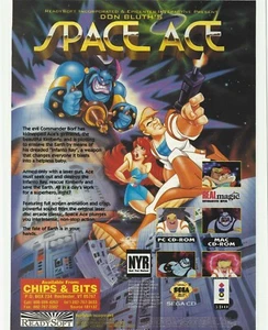 Don Bluth's Space Ace Stampa Pubblicità/Poster Arte PC Big Box - Foto 1 di 2