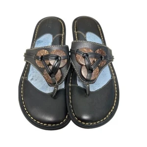 Born Womens Black Leather Slide Sandals Size 8/39 Comfortable Casual Footwear - Picture 1 of 7