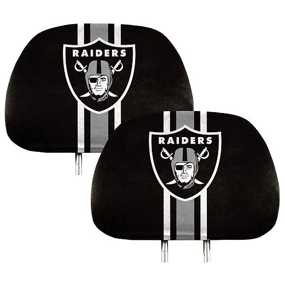 Fundas para reposacabezas con licencia de los Raiders de Las Vegas NFL - Juego de 2 - Cubierta de asiento de auto Oakland Foto 1 de 4