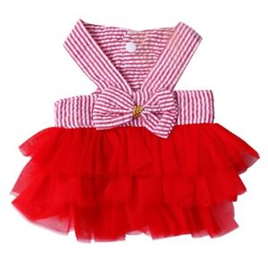 Yorkshire Terrier Dog Skirt Cat Puppy Clothes Tutu Dress Bow Wedding Party XS S 