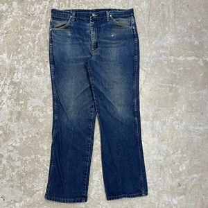 Wrangler Jeans Mens 35x29 Blue Pants 933 Silver Western Grunge Denim Tag 36x30 - Picture 1 of 15