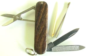 New in Tin Victorinox Classic Swiss Army Knife Walnut Wood Scales  58mm - Picture 1 of 8