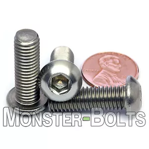 8mm - 1.25 x 25mm - Qty 10 - A2 Stainless Steel Button Head Screws M8-1.25 x 25 - Picture 1 of 3