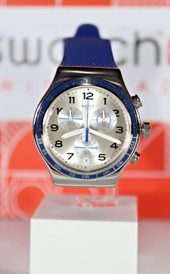 Новые редкие ограниченные швейцарские часы Irony Frescoazul с синим серебряным циферблатом YV439 43 мм - Изображение 1 из 4