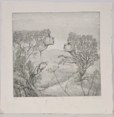 Christian Mischke /Radierung / Probedruck /1975 / handsigniert/ Der Mittag / 6 - Bild 1 von 2