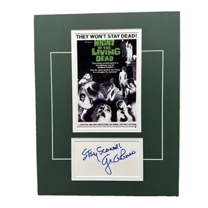 George Romero Signed Card Cut Stay Scared Matted Night Of The Living Dead Matted - Picture 1 of 8