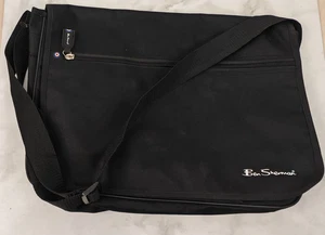 Ben Sherman Laptop Computer Messenger Bag 17" x 13" Black Polyester - Picture 1 of 11