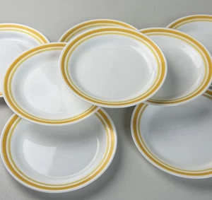 Corelle Zitrus Brot Dessert Teller 2 gelbe Ringe Corning 6,875" - 8er Set - Bild 1 von 13