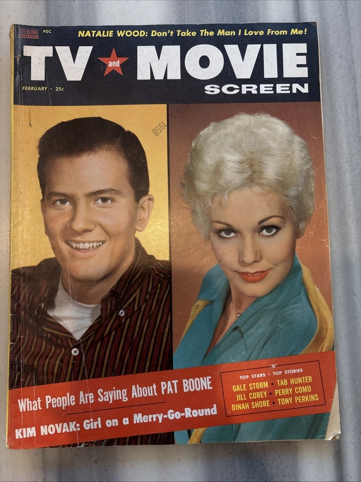 TV Movie Screen February Unknown Year Natalie Wood & Pat Boone - Image 1 of 2