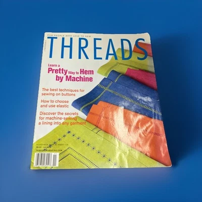 Nov 2004 Threads Magazine #115 Sewing Pretty Machine Hemming Instruction 10684 - Image 1 of 2
