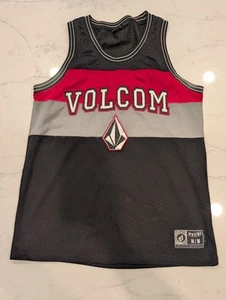 Volcom Classic Logo Crystal Red men's Tank Top Surf Skate Jersey MEDIUM - Picture 1 of 9