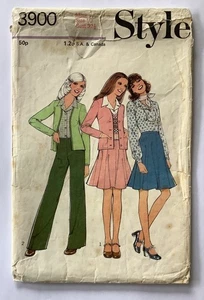 Style 3900 Sewing Pattern Vintage 70s Blouse, Panelled Skirt, Pants, Cardigan 10 - Picture 1 of 3