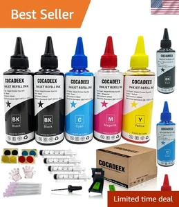 500ml Tinte Nachfüllset mit wichtigen Farben - kompatibel mit HP Druckern - Bild 1 von 9