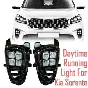 LED DRL Fog lights Daytime Running Lights Head Lamp Fit For Kia Sorento 2017-18 - Picture 1 of 11