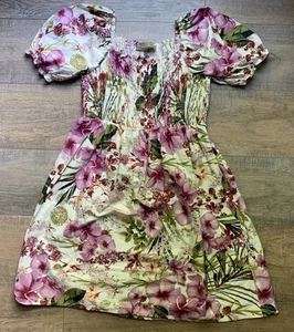Geblümtes gesmoktes Mieder knielang Gr. 10 Melonie Kleid - Bild 1 von 6