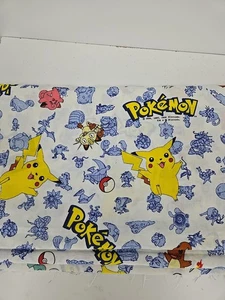 (2) DOS Yardas Vintage Tela Pokemon Pikachu Nintendo Blanco Algodón 1998 - Imagen 1 de 3