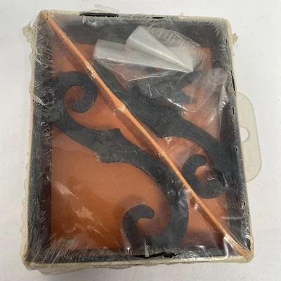 Par de soportes de estante de hierro ornamental vintage negro forjado 4x3 retro rústico nuevo Foto 1 de 4