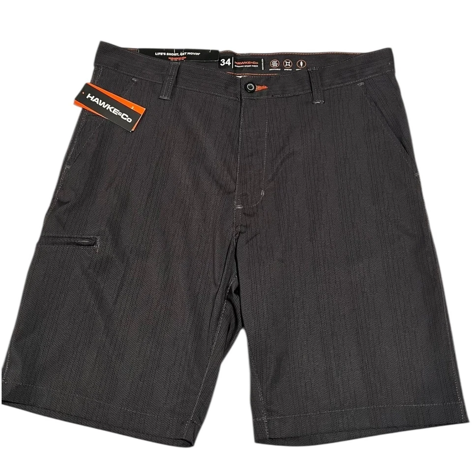 NUEVO CON ETIQUETAS Hawke & Co Para hombres 34 Puntos Negros Elastizados Tejido Ropa Deportiva Pantalones Cortos Foto 1 de 4