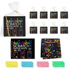 Kratzpapier Scratch Art Set Blätter Regenbogen Schwarz 12,7x10,7 cm 12 Stück