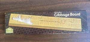 Vintage 1974 E.S. Lowe Milton Bradley Wooden Cribbage Board Model # 1503 New NOS - Picture 1 of 6