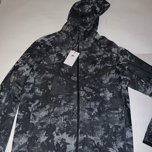 Felpa con cappuccio Nike Tech Fleece Windrunner full zip grigio fumo HV5055-060 uomo S NUOVA - Foto 1 di 6