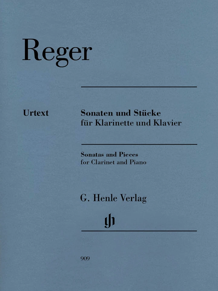 Reger Sonatas and Pieces for Clarinet Piano Sheet Music Henle Urtext Book - Image 1 of 1