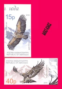 ABKHAZIA 2019 Europa CEPT Fauna Predatory Birds Prey Golden Eagle Bald Vulture 2 - Picture 1 of 1