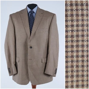 Mens Check Blazer 50R UK Size ATELIER TORINO Brown Wool Sport Coat Jacket - Picture 1 of 14
