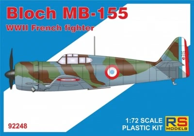 Bloch Mb-155 5 Decal V. For France, Luftwaffe 1:72 Plastic Model Kit RS MODELS - Immagine 1 di 4