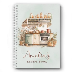 Personalised Recipe Book Country Kitchen, Own Recipes, Foodie, Baker, Cookbook - Picture 1 of 4