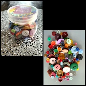 Small Assorted Container Of Sewing Button Mixed Sizes Colors Classroom Art Craft - Picture 1 of 3