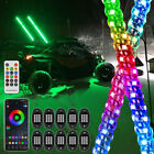 2xRGB 3FT Spiral LED Whip Lights +10 Pods LED Rock Lights For CAN AM Polaris RZR