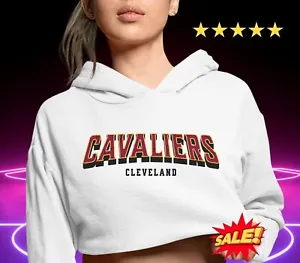 Cleveland-Cavaliers Basketball Cropped Hoodie Women, Ladies Cropped Hooded Top - Picture 1 of 7