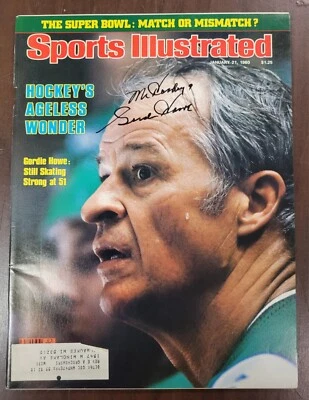 GORDIE HOWE FIRMADO MR HOCKEY 1/21/80 DEPORTES ILUSTRADO BECKETT AUTO DETROIT  Foto 1 de 4