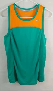Nike Running Womens Tank Top Small Sleeveless Reflective Green Orange Athletic - Picture 1 of 7