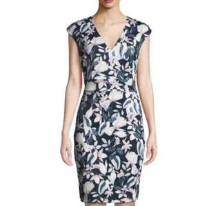 Alexia Admor Scuba-Etuikleid mit Blumenmuster und V-Ausschnitt Multi Größe S - Bild 1 von 3
