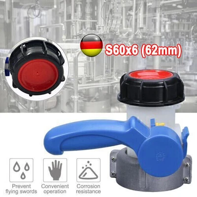 62mm IBC Kugelhahn Klappenhahn Wassertank Absperrhahn Tank Ersatzkugelhahn  Q5Z8 - Bild 1 von 4