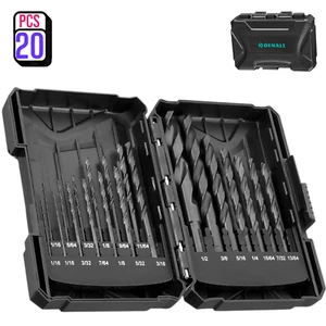 Denali HSS Drill Bit Set 20pc Black Oxide 1/16–1/2in Twist Bits with Storage Cas - Picture 1 of 8