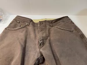 Kuhl Hot Rydr Mens 32x32 Flannel Lined Pants Vintage Patina Brown Hiking - Picture 1 of 13