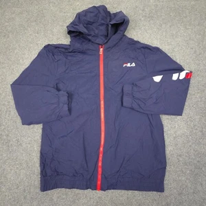 Fila Jacket Kids 2XLARGE Blue Windrunner windbreaker Long Sleeve hooded Size 2XL - Picture 1 of 11