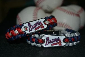 Atlanta Braves Paracord Bracelet w/ MLB Dog Tag and Metal Buckle AWESOME!!! - Picture 1 of 4