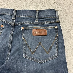 Wrangler Retro Slim Bootcut Jeans Men 32x34 (Fit 33x33) Blue Denim Stretch - Picture 1 of 13