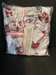 Size 8 Pottery Barn Kids HERITAGE Flannel Pajama PJ Santa Christmas Holiday NEW - Picture 1 of 2