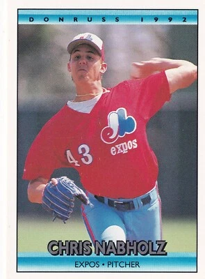 1992 Donruss #170 Chris Nabholz Montreal Expos + Yes 4 Free Mystery Cards - Image 1 of 2