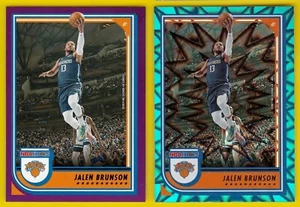 2022-23 NBA HOOPS 121 JALEN BRUNSON TEAL EXPLOSION & PURPLE FOIL KNICKS - Picture 1 of 1