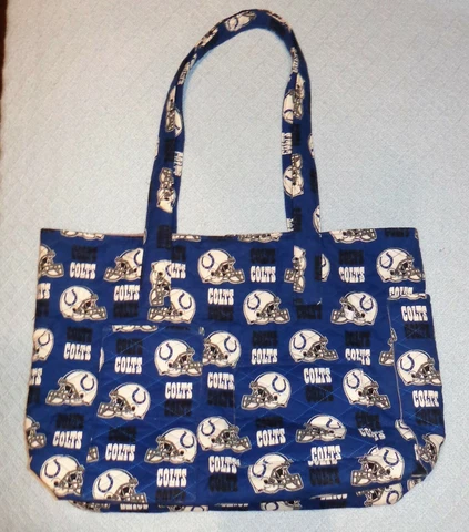 Blue White Indianapolis Colts Football NFL Tote Bag Shopping Travel Beach Purse Cover