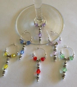 weinglas charms 6er Set schöne Tropfen Perlen - Bild 1 von 7