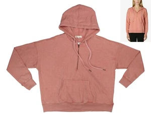 Ultra Flirt 1/4 Zip Oversized Pullover Hooded Sweatshirt M NWT Cameo Brown - Picture 1 of 1