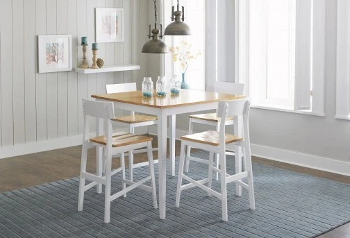 Juego de 5 piezas de altura de mostrador blanco roble claro Christy Progressive Furniture Foto 1 de 1