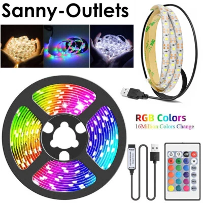 1m-5m LED Strip Light USB RGB 2835 Flexible Tape Ribbon Lamp TV Screen Backlight - Image 1 of 4